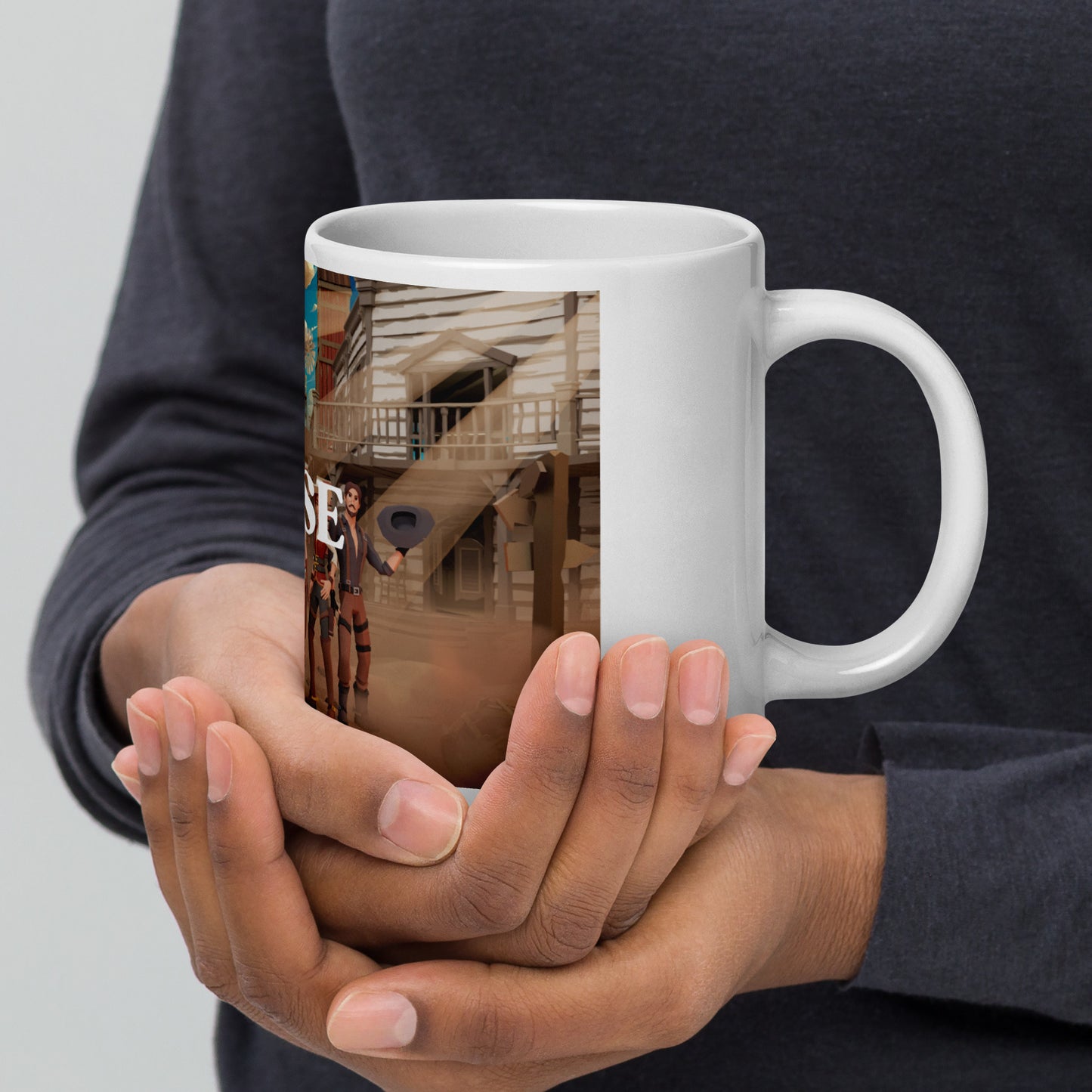 White glossy mug
